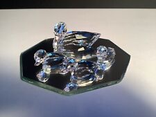Swarovski Mother and Ducklings With Pink Beaks on Mirror Pond 