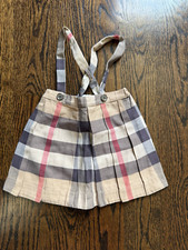 Burberry Children Baby Nova Check Plaid $175 Soft Cotton Skirt 9M 74CM Suspender