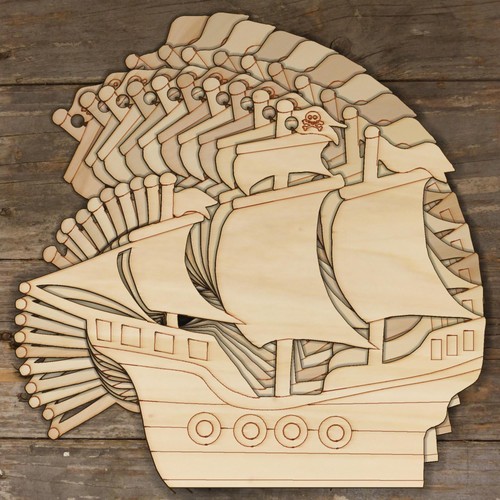10x wooden pirate - ship, craft