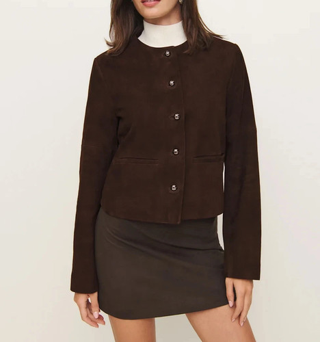 Dark brown leather - leather, jacket