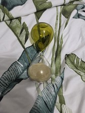 Large 8 inch Glass Sand Egg Timer Green / Clear