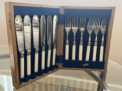 Set vintage fish cutlery - of,