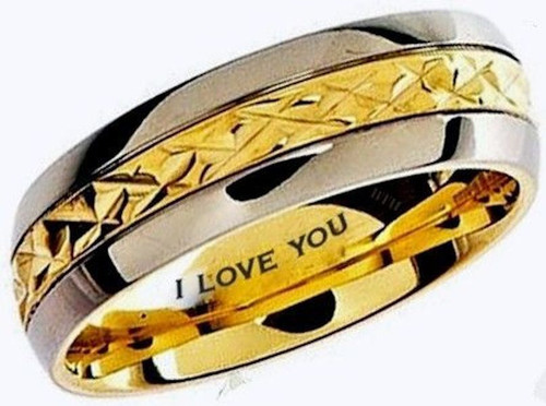 New engraved love you gold - love,