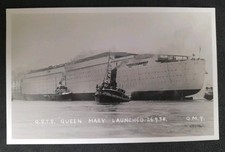 Cunard White Star RMS Queen Mary Launch Postcard