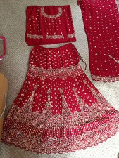 lovely maroon red bridal lengha - indian - bollywood new with tags size 12 - 16