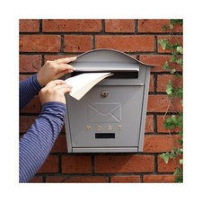 Post Box Grey Wall Mounted