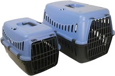 Rosewood ECO LINE PLASTIC PET CARRIER MEDIUM SLATE BLUE/BLACK - NQP