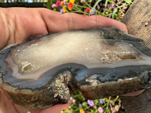 Polished agate slice with - polished,