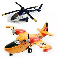 2-Car Disney Pixar Plane No.28 Plane& Blue And White Rescue Helicopter Toys Gift
