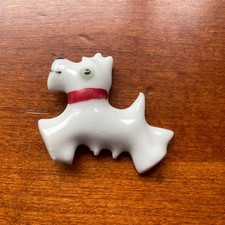 Ceramic Westie Brooch