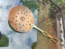 Rare Antique Brass Strainer Chestnut Warmer Toaster In Great Original Condition