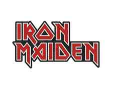 Iron Maiden Logo shaped sew on cloth patch 100mm x 60mm  (rz)