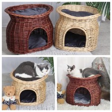 2Tiers Wicker Cat Basket Bed