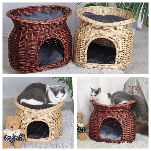 2tiers wicker cat basket - basket, bed