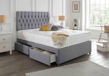 Suede memory foam divan - memory, bed