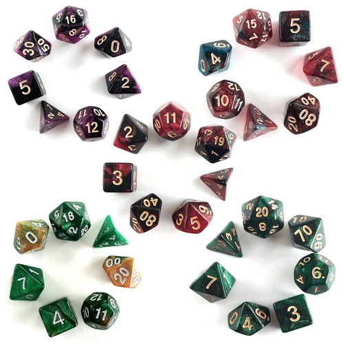 Glitter poly dice set sparkly - poly,