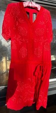 Karen Millen Coral Beaded Silk Flapper Dress size 8