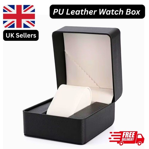 Leather single watch box - leather,