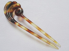 Vintage Hair Pin Comb Celluloid 1920s Faux Tortoiseshell Celluloid Two Prong