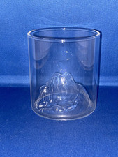 UNUSUAL JAPANESE 3D WHISKY TUMBLER WITH 3D MOUNTAIN GLACIER ROCK DRINKING GLASS