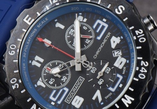 Chronograph navy blue watch