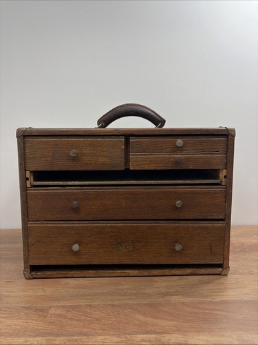 Antique oak drawer machinist - 5,