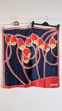 Vintage 1960s Christian Dior Silk Scarf with abstract flower design