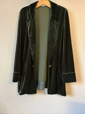 Lovely Tu Green Velvet Blazer Jacket - Size 14