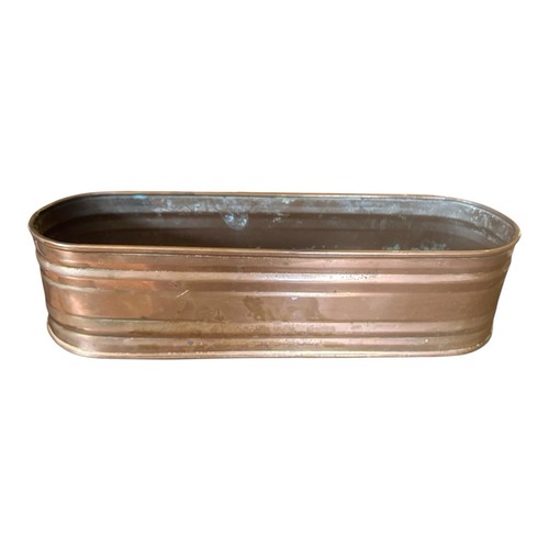 Old copper herb planter - old,