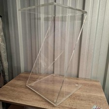 Z-Shaped Acrylic Podium  Clear Lectern Stand  Modern Design  Used  UK Seller