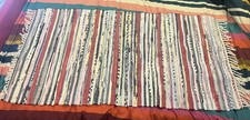 Vintage 1990’s IKEA Jeksen Fibre Rag Rug Multicoloured 65 x 130cm. India. VGC.  