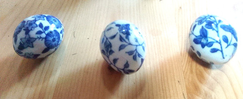 Vintage blue white ceramic - blue, &