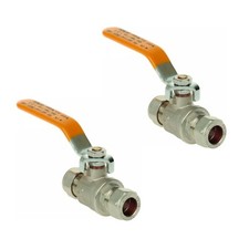 GAS VALVE x 2 ON OFF YELLOW