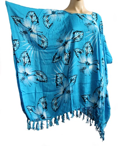 Turquoise blue floral fringed - floral,