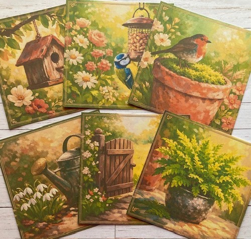 Cottage garden card - cottage,