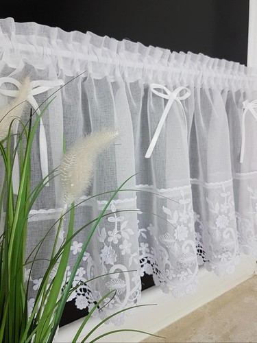 White voile cafe curtain - 50, x