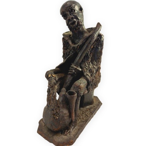African clay figurine - clay, sitting