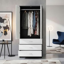 Wooden 2 Door Wardrobe with 3