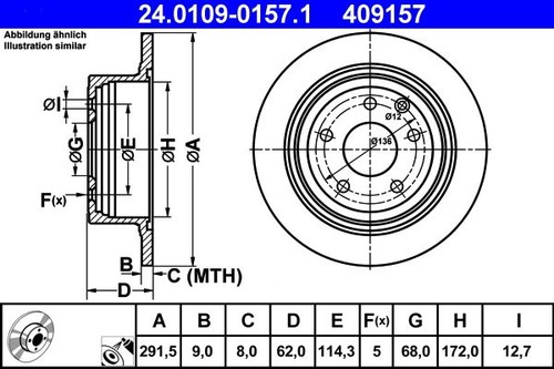 Brake disc ate 0109 - brake,
