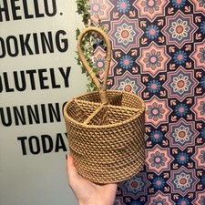 Vintage woven wicker rattan - vintage,