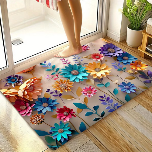 Floral bathroom mat - ,, anti