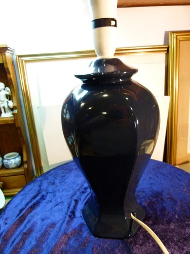 Blue ceramic hexagonal table - ceramic,