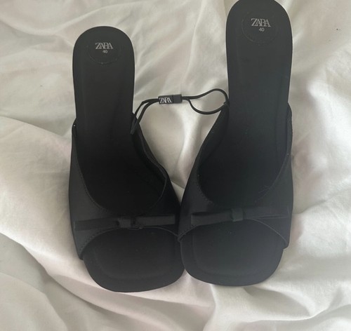 Zara heeled mules with bow - zara,