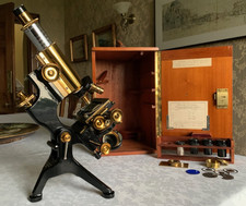Vintage W. Watson & Sons Ltd - Edinburgh-H Brass Microscope - circa 1932, Cased