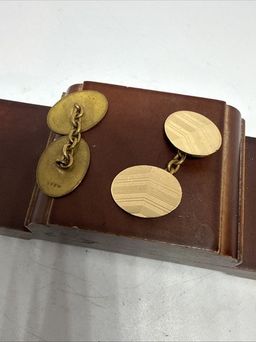 Antique pair 10ct gold - pair, of