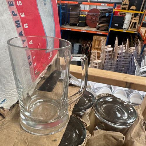 Clear glass beer mug tankard - clear,