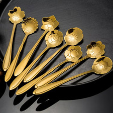Set of 8 Pretty Golden