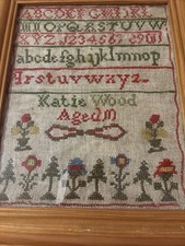 Antique sampler katie wood - sampler,
