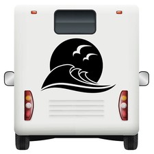 Car Stickers Waves Sun Sealife Adventure Caravan Vinyl Decal Motorhome Landscape