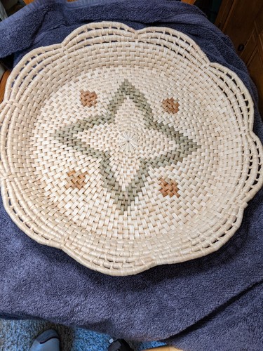 Vintage woven wicker - woven, 16"
